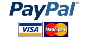 PayPal Visa Mastercard Payments accepted